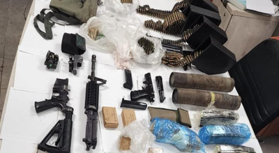 רובה, אקדח, רימונים, פצצות מרגמה ואלפי כדורים נמצאו