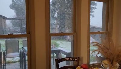 שלג וערפל הבוקר ביישוב אודם; צפו