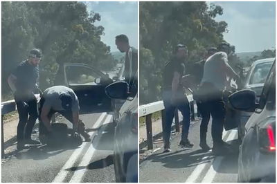 הבלשים חסמו את הרכב, שלפו את הגנב והשכיבו אותו על הכביש | צפו