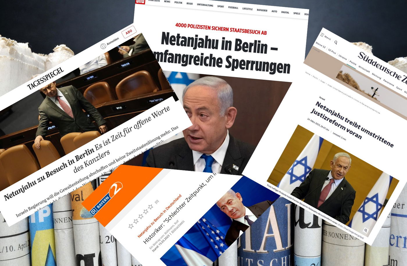 הסיקור בגרמניה לביקורו של ראש הממשלה נתניהו