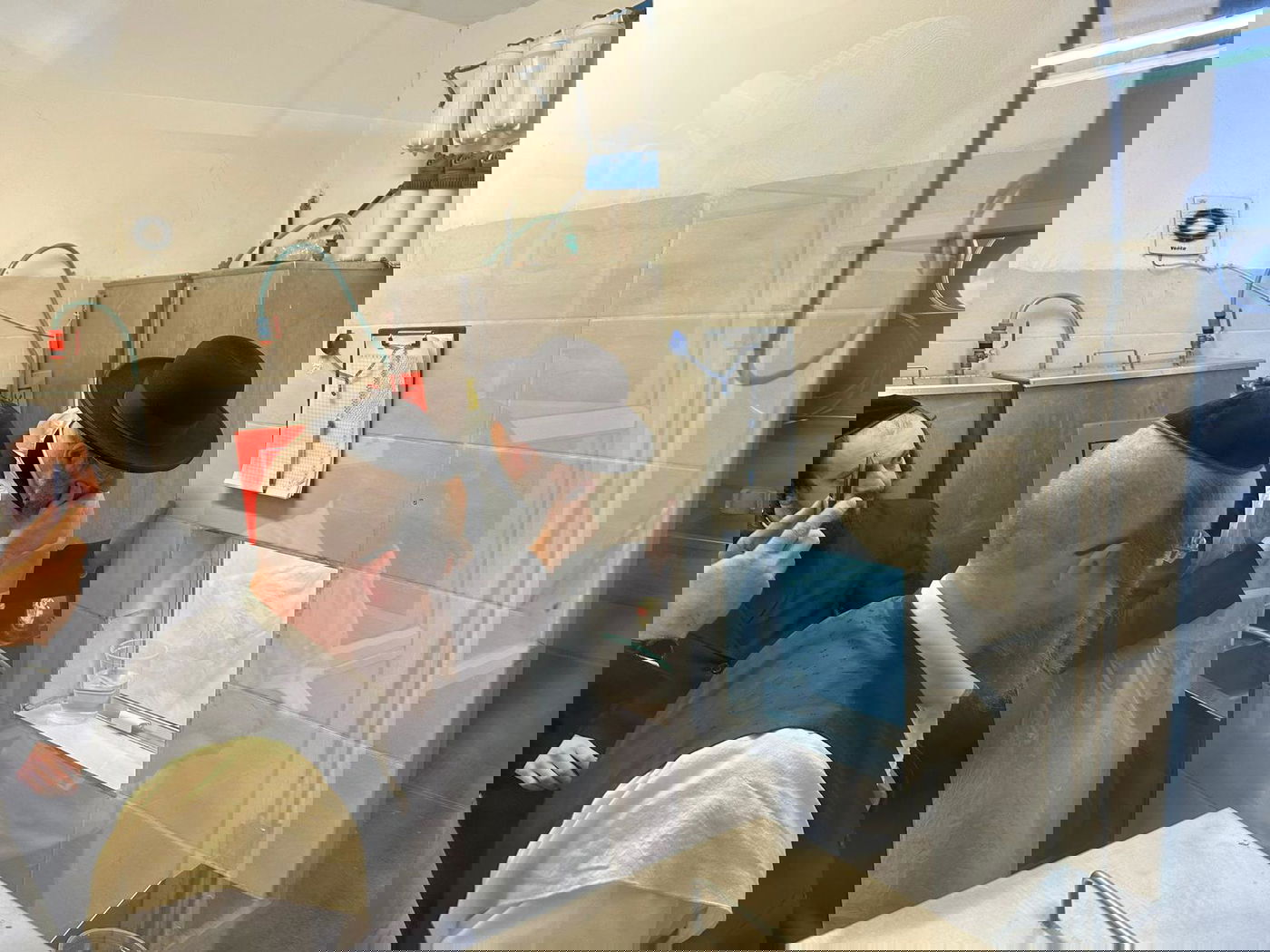 הרב הראשי אפה מצות לפסח במאפייה של קרלין