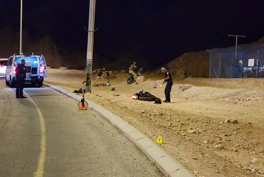 זירת התאונה באילת