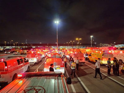 היערכות האמבולנסים בנתב"ג