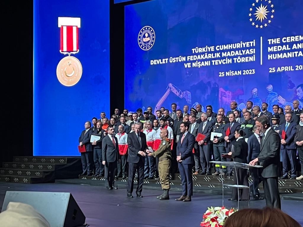 מפקד יחידת החילוץ הארצית קיבל תעודת הוקרה מנשיא טורקיה