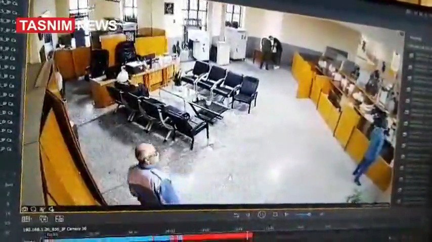 תיעוד ההתנקשות ממצלמת האבטחה של הבנק