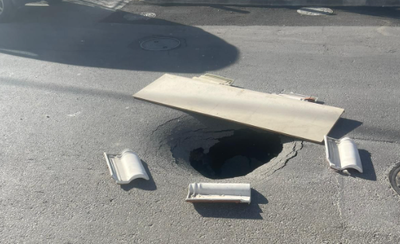 בולען נפער באמצע הכביש בשכונה הירושלמית