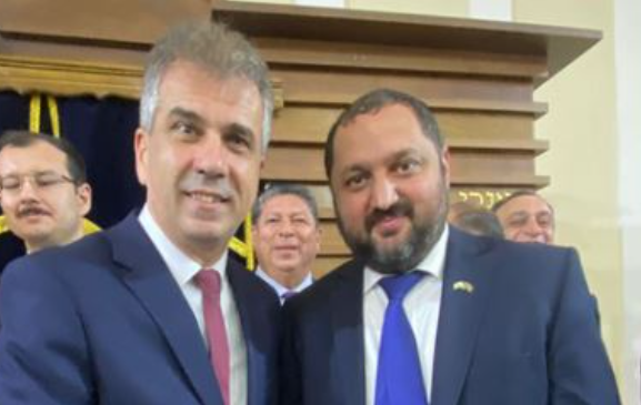 רב הקהילה הגרוזינית עם שר החוץ, בביקור האחרון