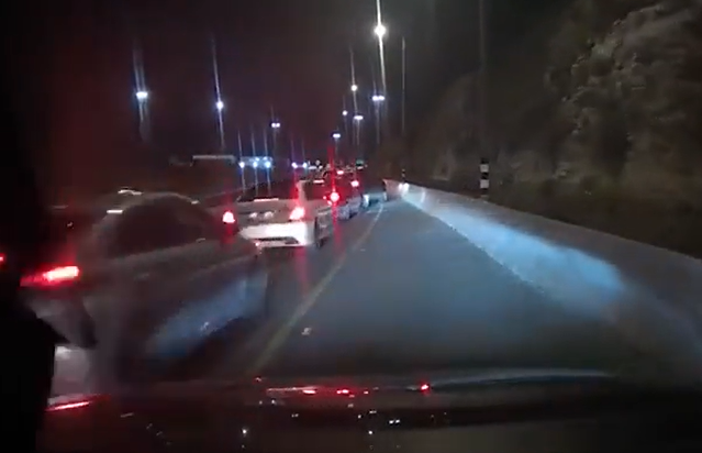 כך נראה המרדף המשטרתי - ממצלמת הרכב הגנוב