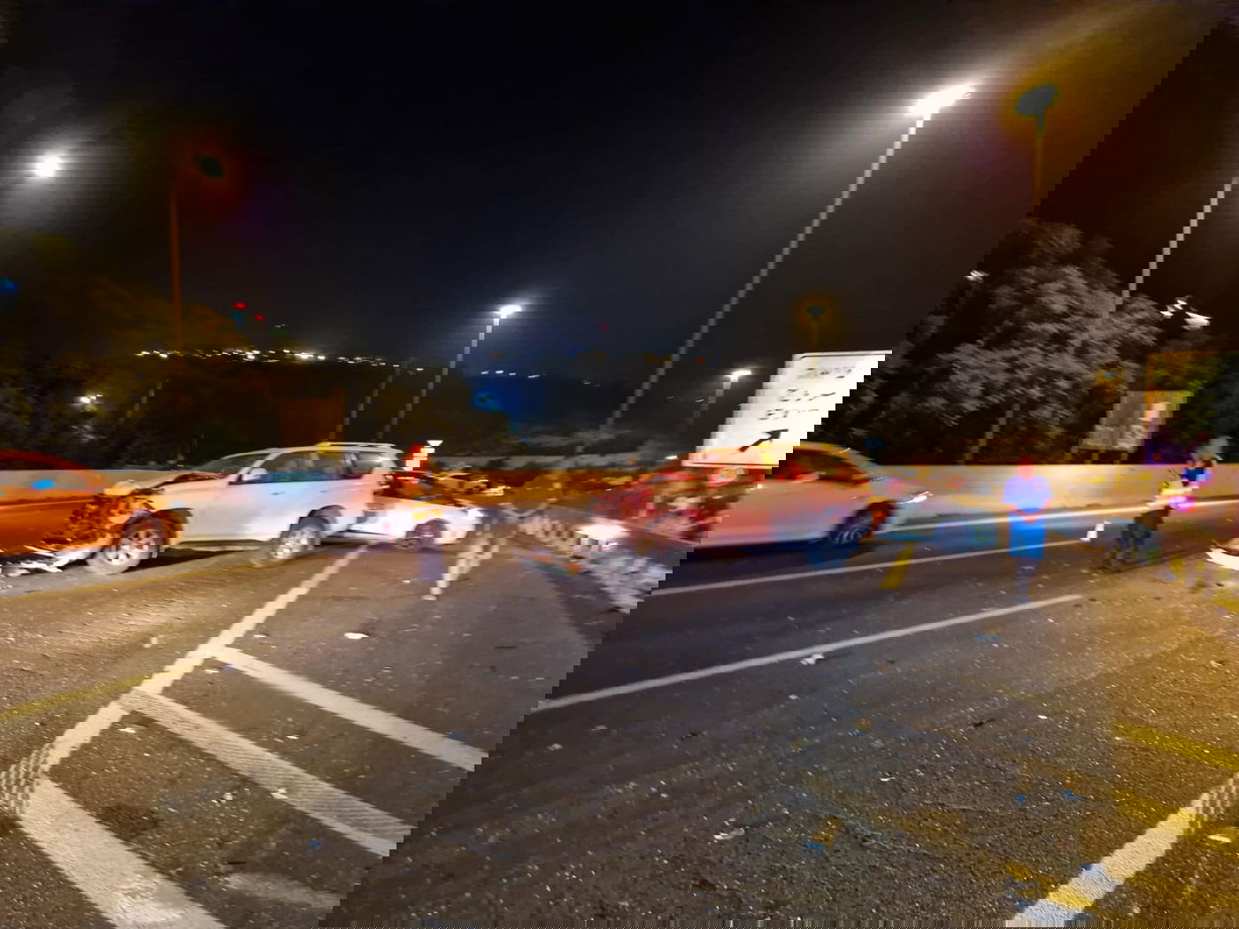 זירת התאונה בכביש 1