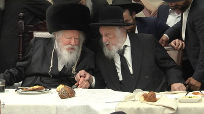 הגרב"ד פוברסקי והאדמו"ר מגור, אמש בשבע ברכות