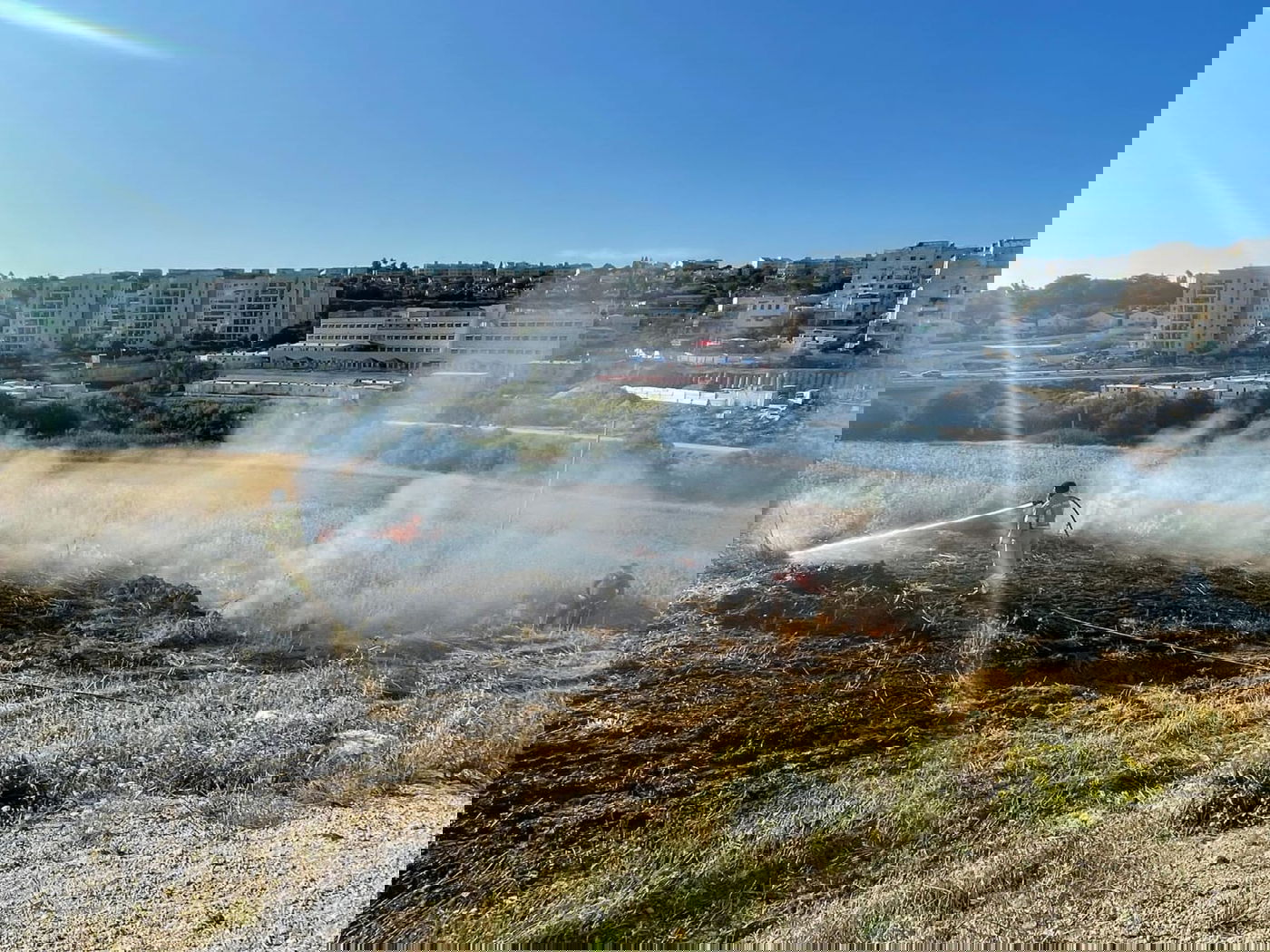 בית שמש: שריפת צמחייה פרצה בסמוך לבנייני מגורים