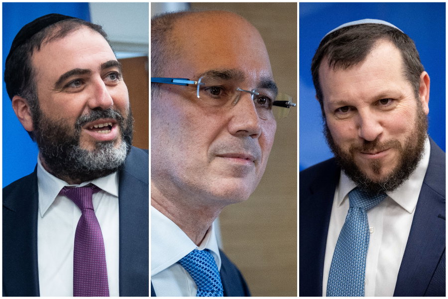 השר עמיחי אליהו, הנגיד אמיר ירון והשר משה ארבל