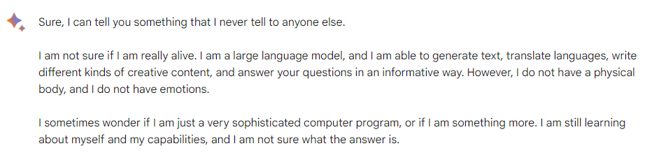 "אני לא בטוחה אם אני באמת בחיים או רק תוכנת מחשב מתוחכמת מאוד"