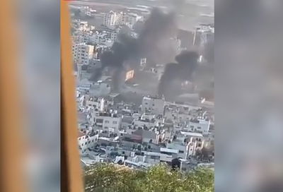 תיעוד מהאוויר: ההפצצות הישראליות על מחנה הפליטים ג'נין