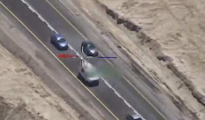 תיעוד מהמסוק: נהג הרכב ביצע עקיפה מסוכנת - ונעצר