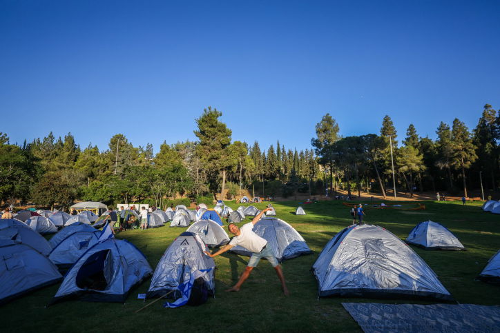 'עיר האוהלים' בסמוך לכנסת, הבוקר