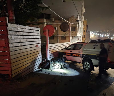 האופנוע שהתנגש בניידת, הלילה