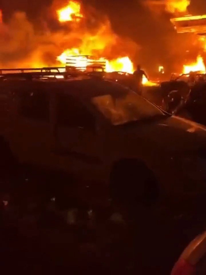 תיעוד תחנת הדלק טרם הפיצוץ