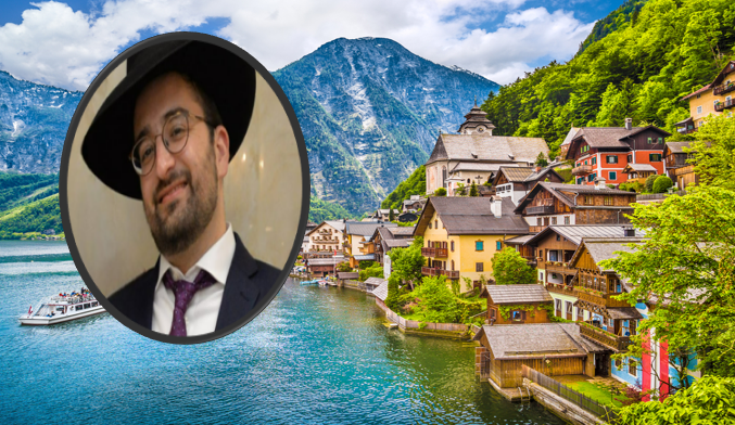 הרב ישי גוזלן | ברקע: אוסטריה