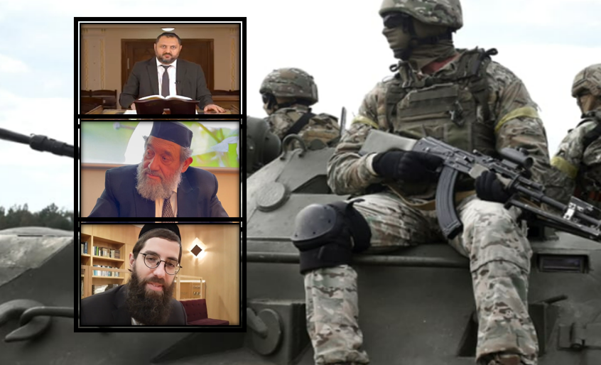 הרב זמיר איסייב, הרב אריה רלבג והרב אברהם וויל לצד טנקים עם חיילים ארמניים