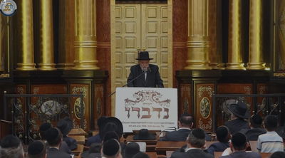 הרב משה הלל הירש בדבריו בכנס בעניין המייל