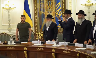 שמע שופר, דיבר על אומן ושיבח את הפעילות היהודית | זלנסקי נפגש עם רבני אוקראינה