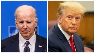 מימין: הנשיא לשעבר במהלך שימוע, משמאל: נשיא מבוגר מדי