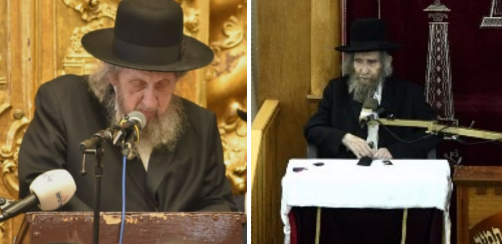 מימין - הגראי"ל שטיינמן במיר בעשי"ת, ויבל"א הגר"ד לנדו