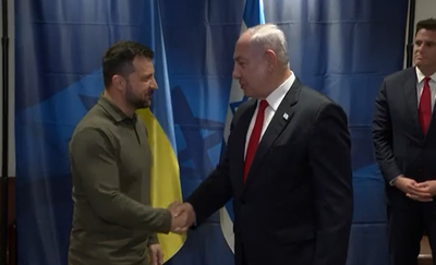 תיעוד: ראש הממשלה נתניהו נועד עם נשיא אוקראינה זלנסקי