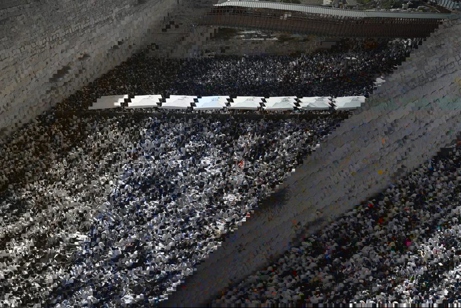 מעמד ברכת כהנים בכותל בשנה שעברה