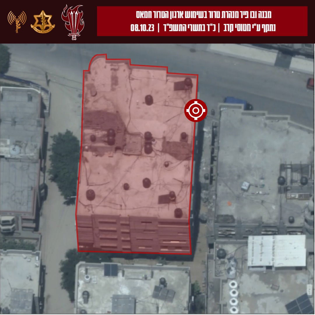 אינפוגרפיקה של מבנה ובו פיר של מנהרה מבצעית ששימשה את ארגון הטרור חמאס