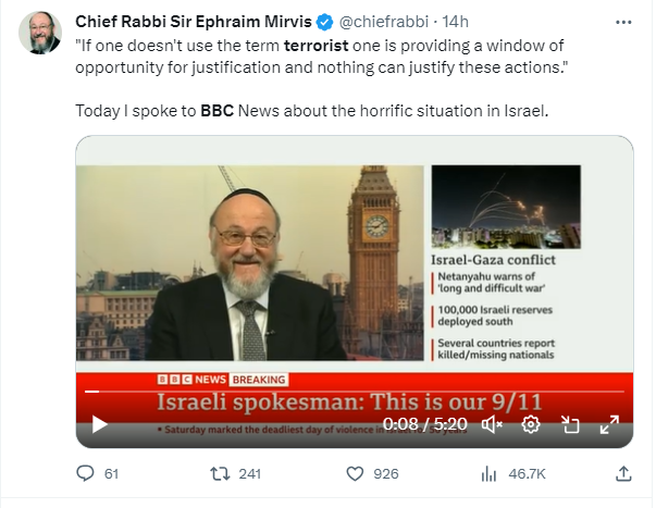 הרב מירוויס בראיון ל-BBC