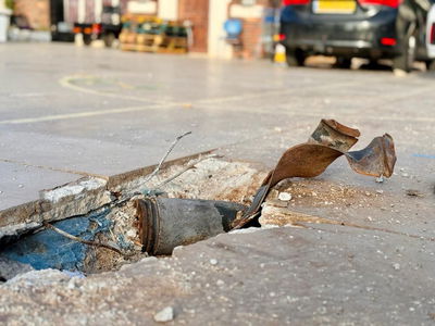 זירת נפילת רקטה 