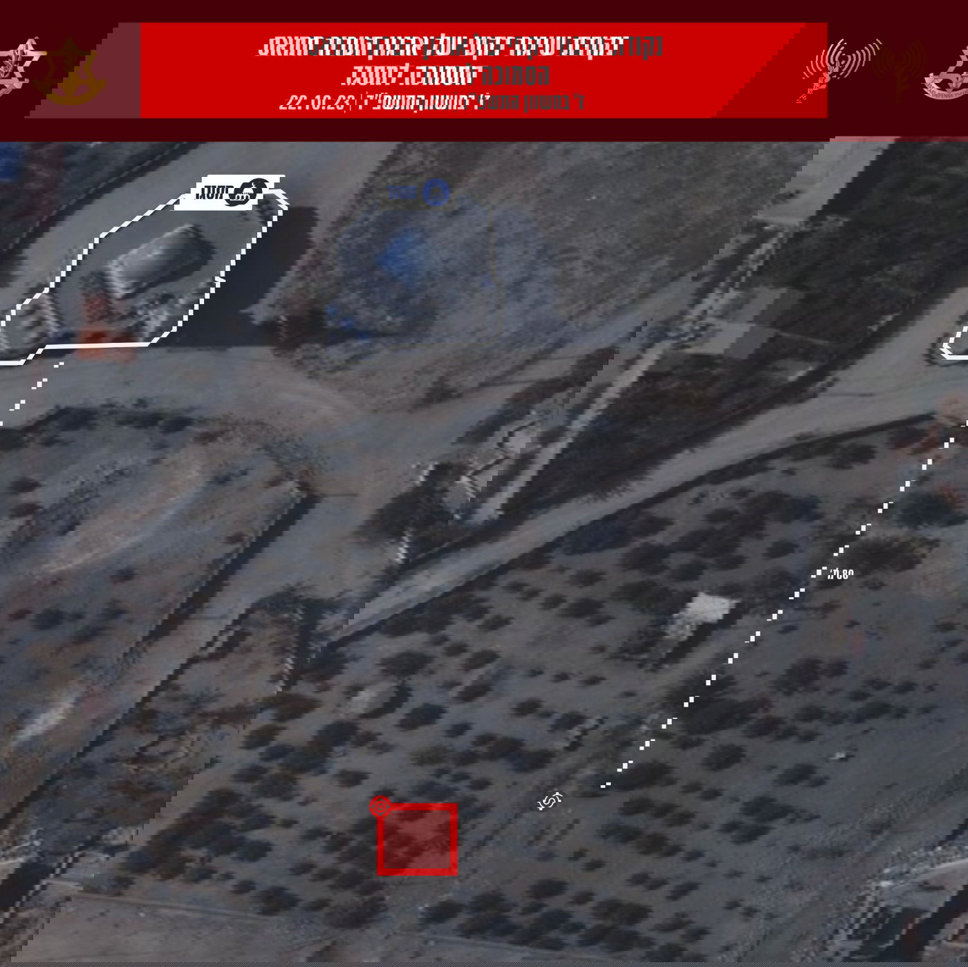 תצלום אוויר של משגר בסמוך למסגד