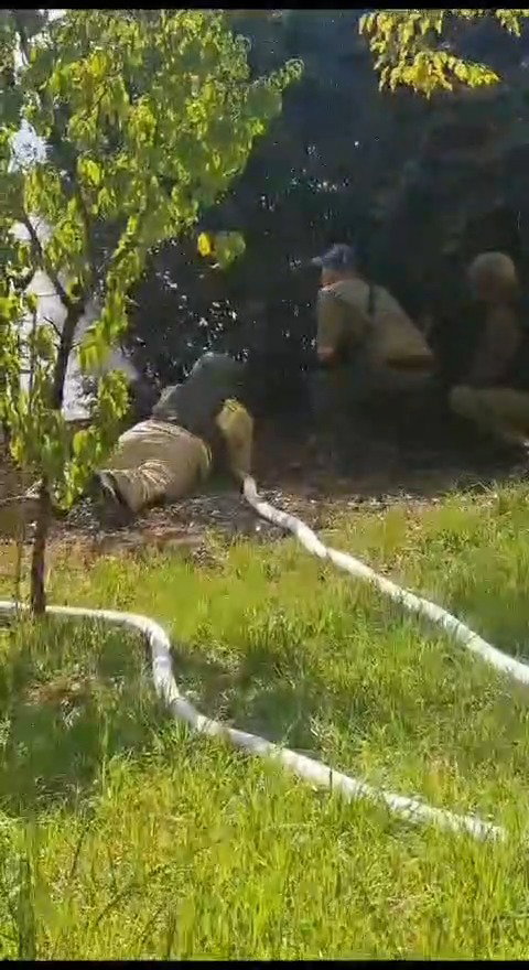 כיבוי השריפה שפרצה במנרה כתוצאה מפגיעת טיל נ.ט.