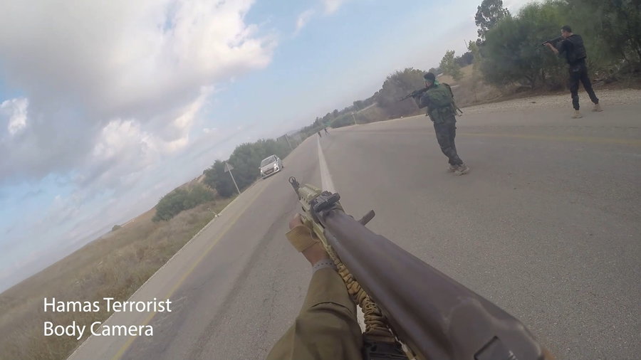 סרטון שהופץ לתקשורת הזרה מאירועי הטבח של החמאס