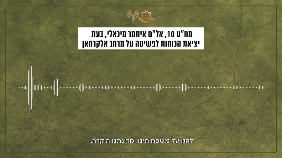  קולות הקשר של מפקד החטיבה, אלוף-משנה איתמר מיכאלי, בעת יציאת הכוחות לפשיטה
