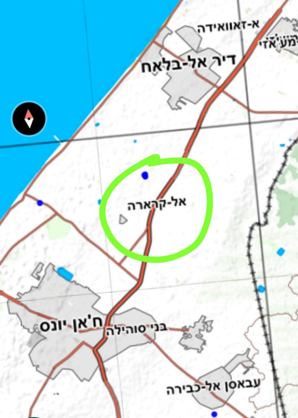 העיירה 'אל-קרארה' בסמיכות ל'חאן יונס' המשמרת את השם 'גרר' המקראית