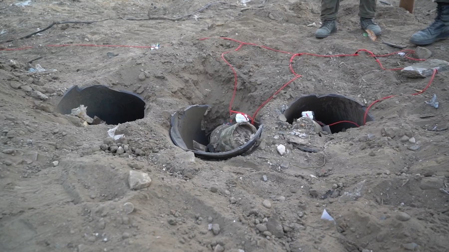 פירי הרקטות שנמצאו על ידי צוות הקרב של חטיבת גולני סמוך לבית ספר