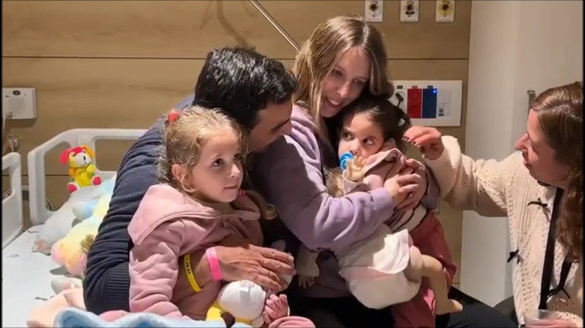 הפגישה בין החטופות לאביהן