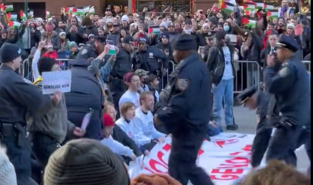 המפגינים על הכביש במנהטן