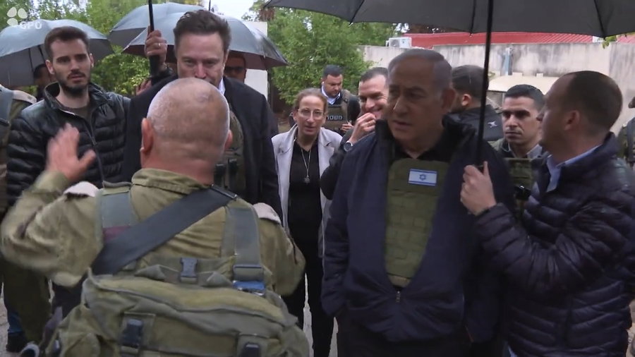 נתניהו ואילון מאסק בכפר עזה