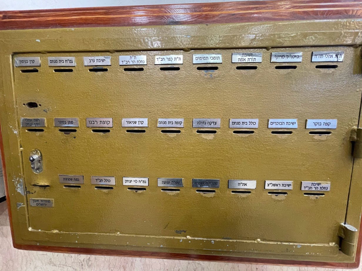 נאמר לנו לתת צדקה, רק לא עדכנו לאיזו אחת מהקופות | בבית הכנסת המרכזי בכפר