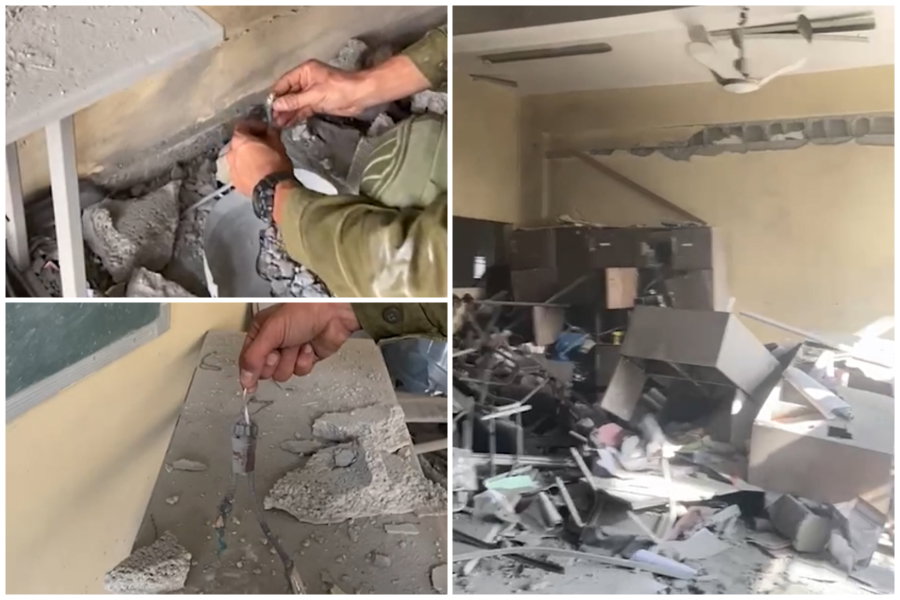 תיעוד מאיתור מטען בבית ספר שבצפון הרצועה