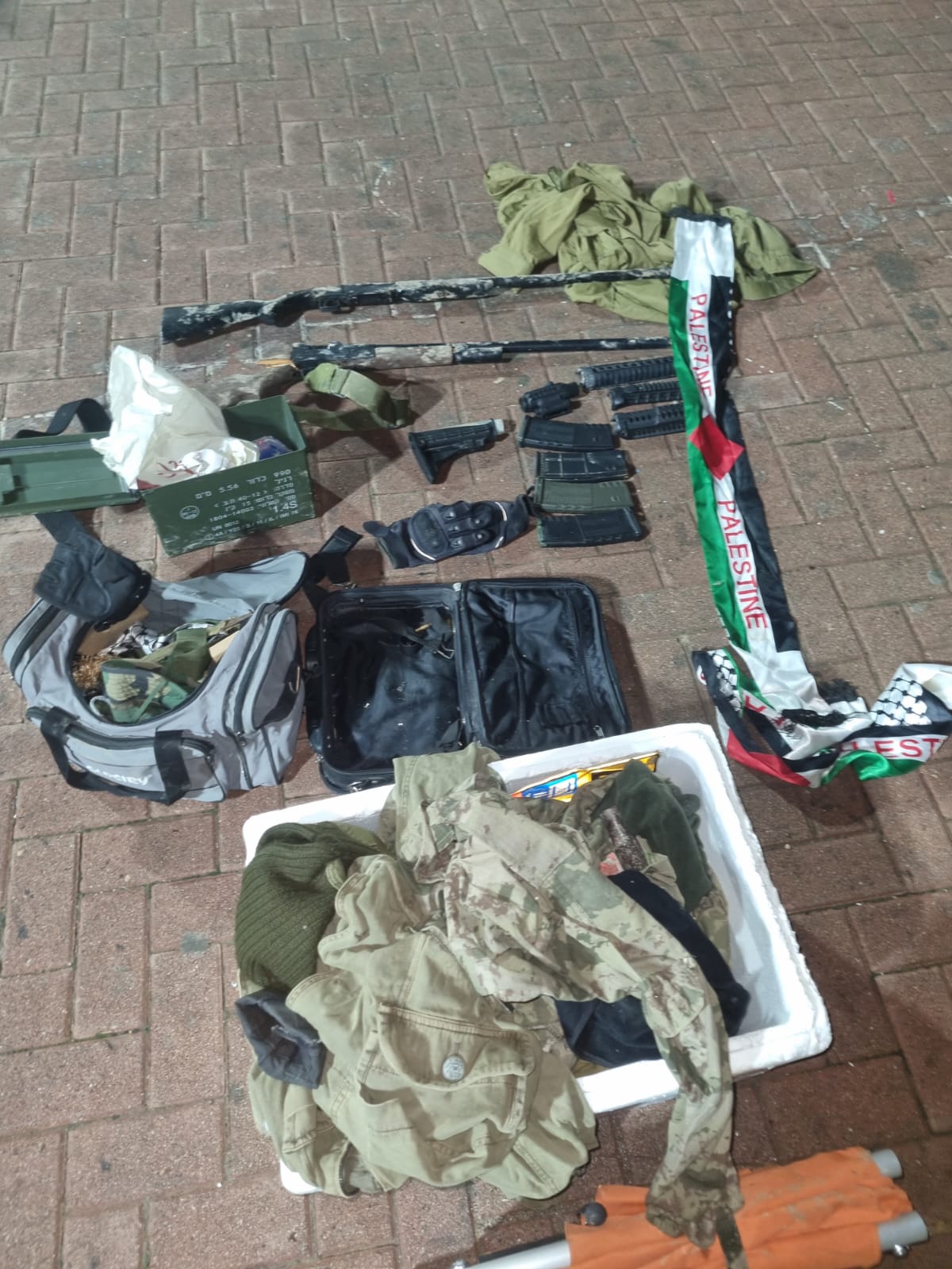 אמצעי הלחימה שאותרו במחנה הפליטים ג'נין