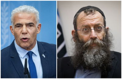 ברוך מרזל ממארגני המצעד ויאיר לפיד