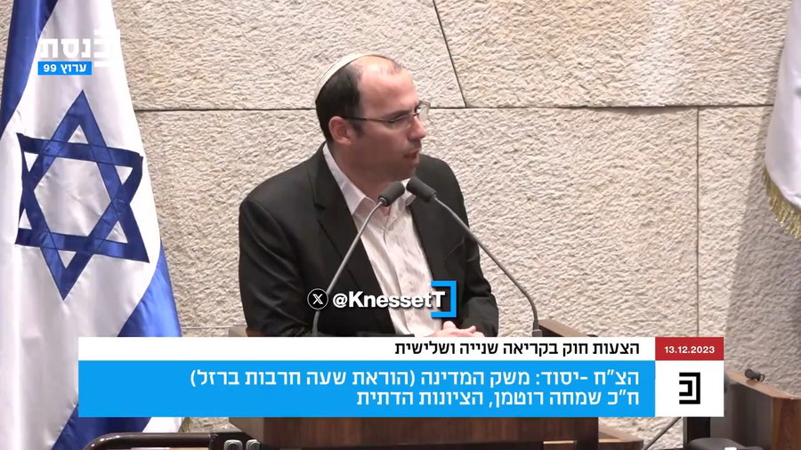 דבריו של רוטמן, היום במליאה