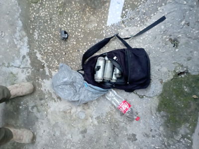 תיק מטענים שאותר על ידי הלוחמים ומשוייך לחוליית המחבלים שהותקפה על ידי כלי טיס של צה"ל