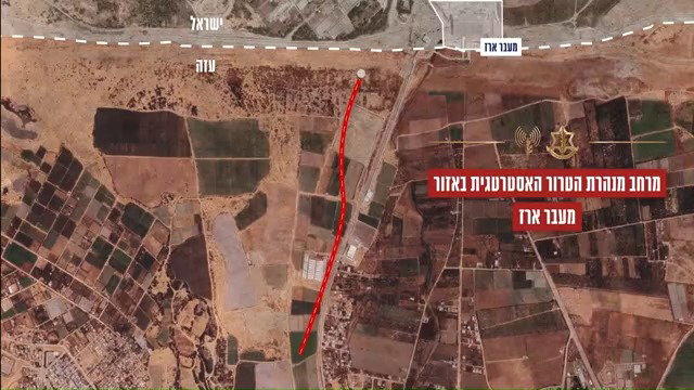 תצלום אוויר המציג חלק מתוואי המנהרה, וצילום מרחפן