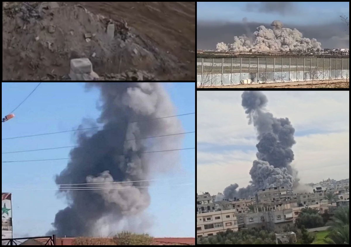 משמאל לימין בכיוון השעון: שג'עייה, ג'באליה, רפיח, סוריה